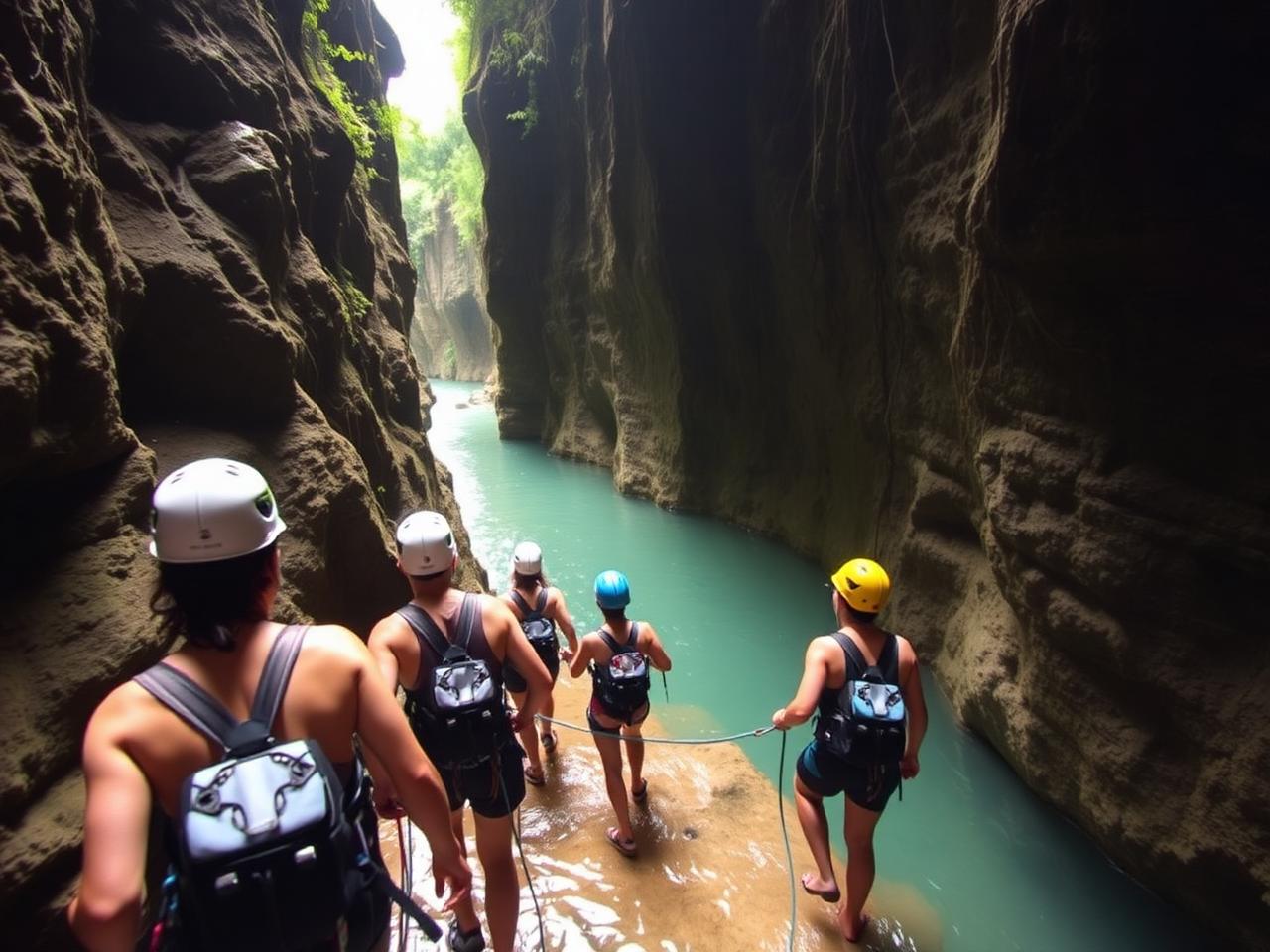 River canyon surrounded by jungle near Puerto Vallarta